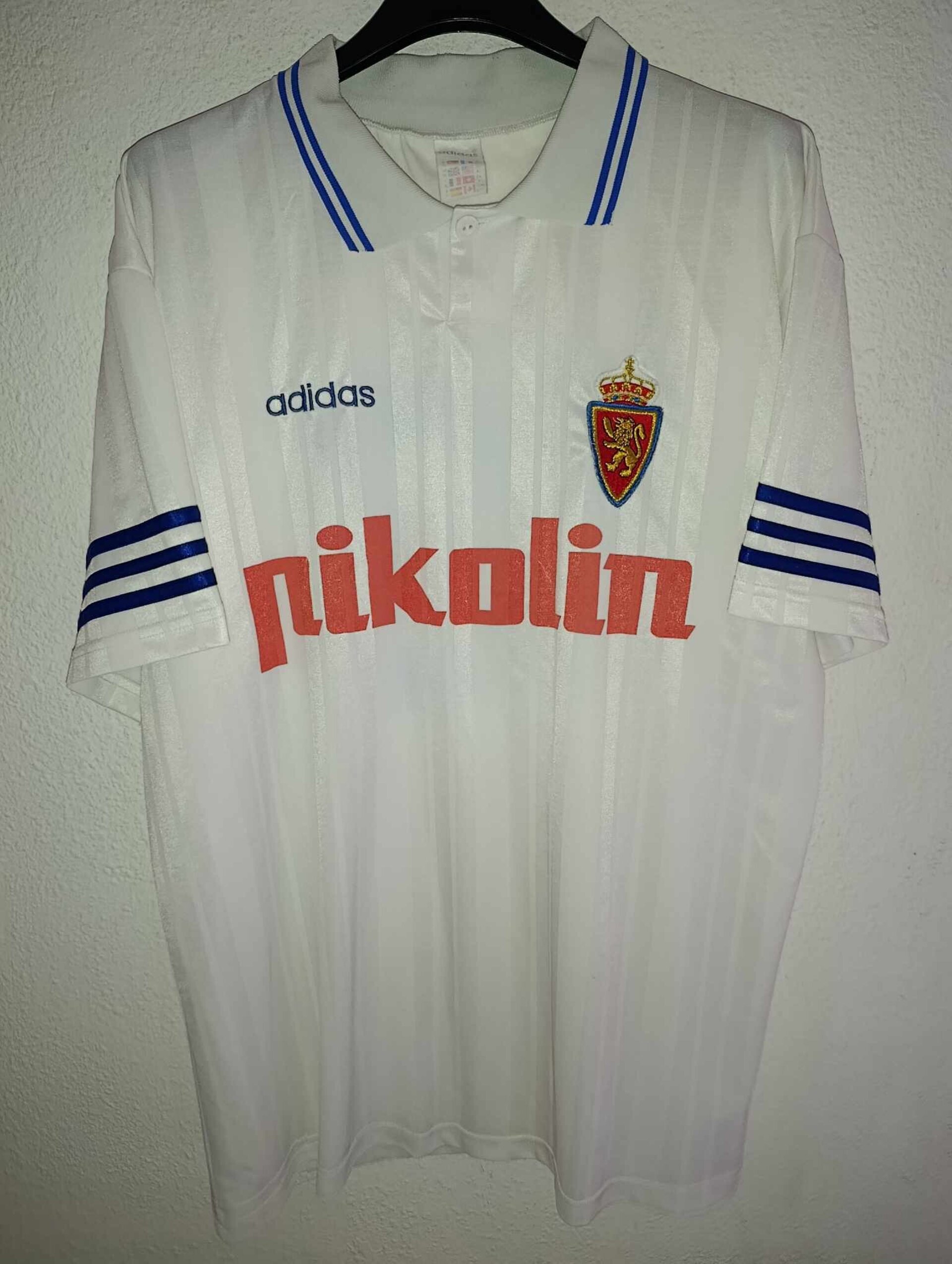 REAL ZARAGOZA 1995-1996 Gustavo López 19 Match Worn XL - 2