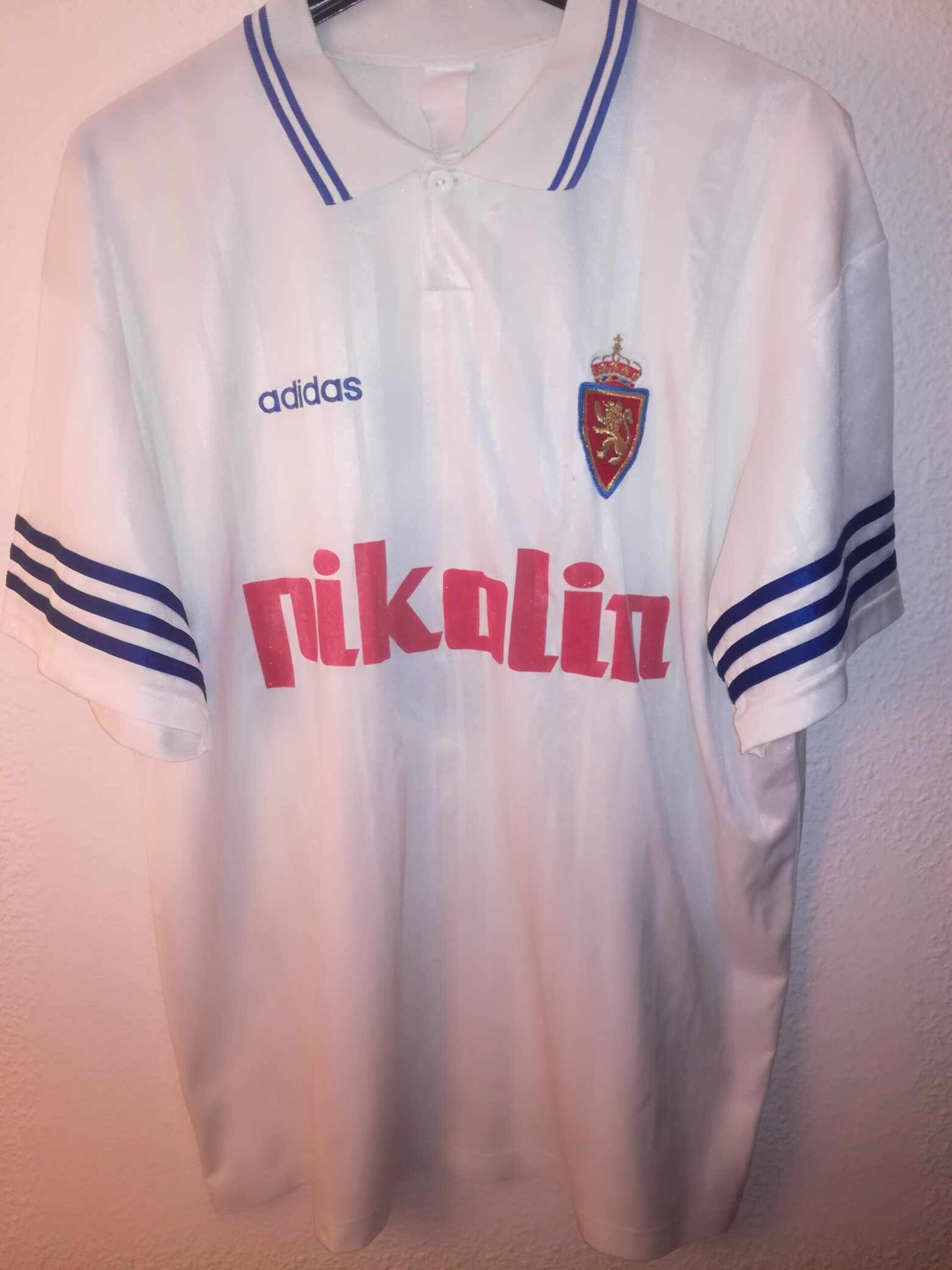 REAL ZARAGOZA 1995-1996 Sanjuan 5 Match Worn XL - 2