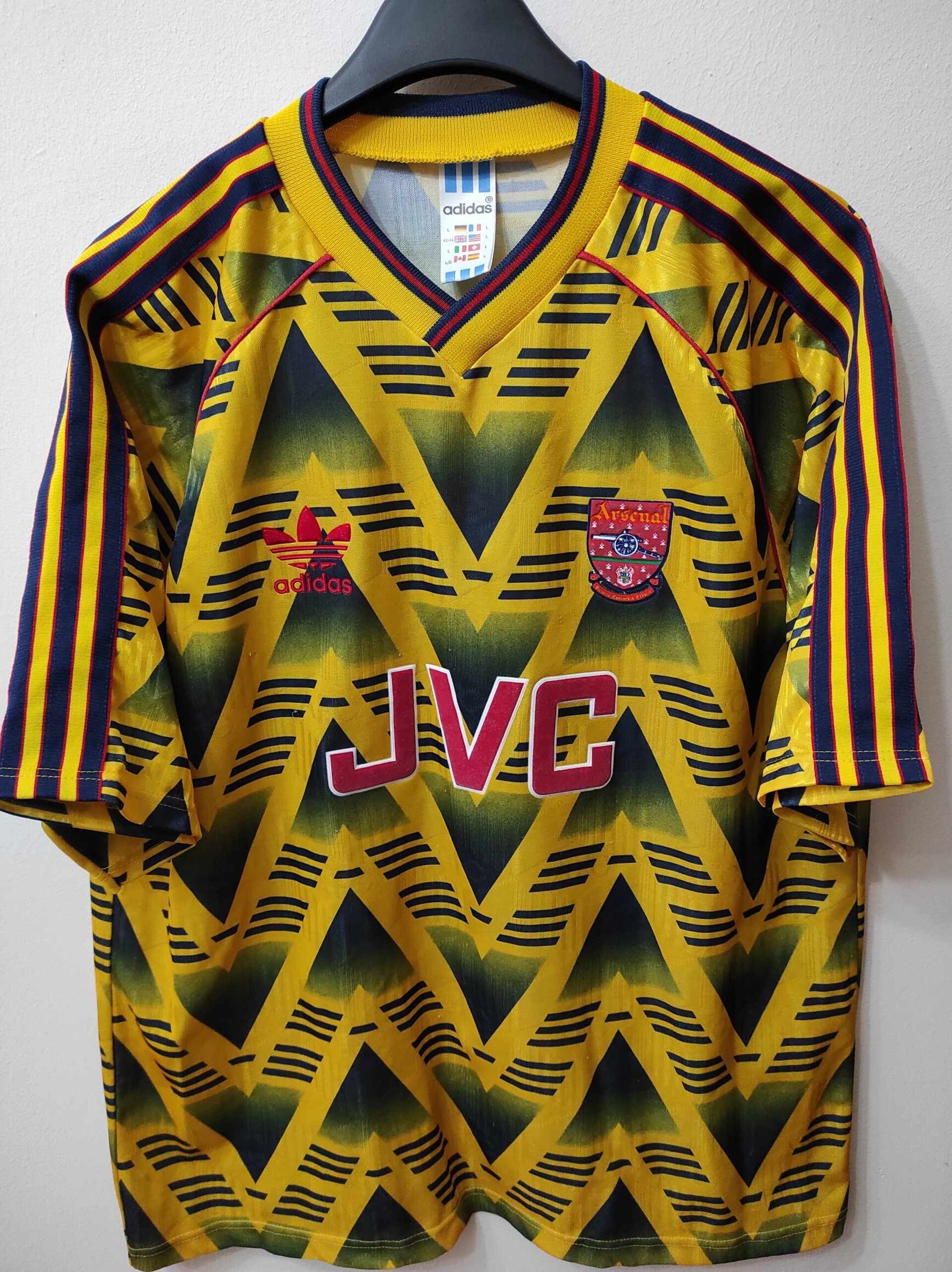 ARSENAL 1991-1993 away Bruised Banana L - 1