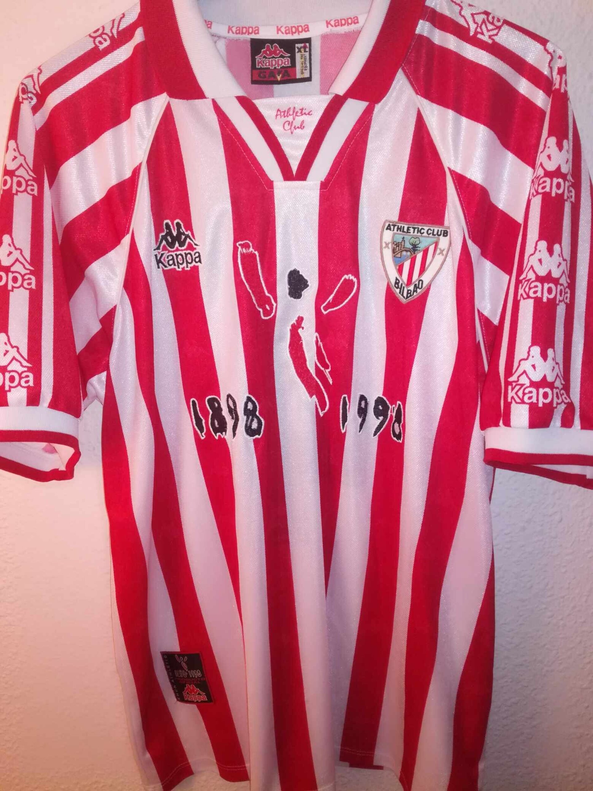 ATHLETIC CLUB BILBAO 1997-1998 Alkorta 4 Centenary Match Worn XL - 2
