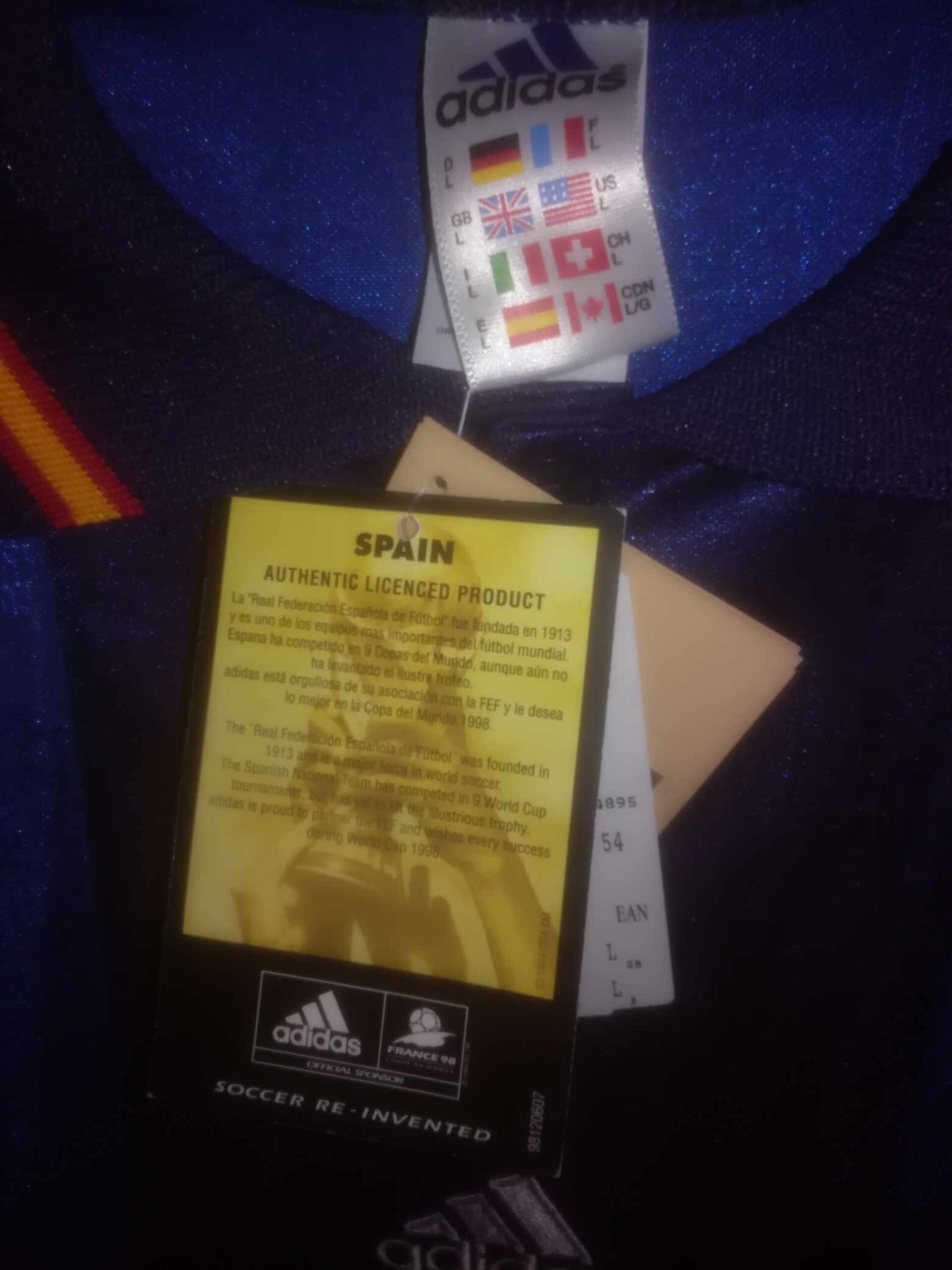 SPAIN 1998 World Cup BNWT away L - 4