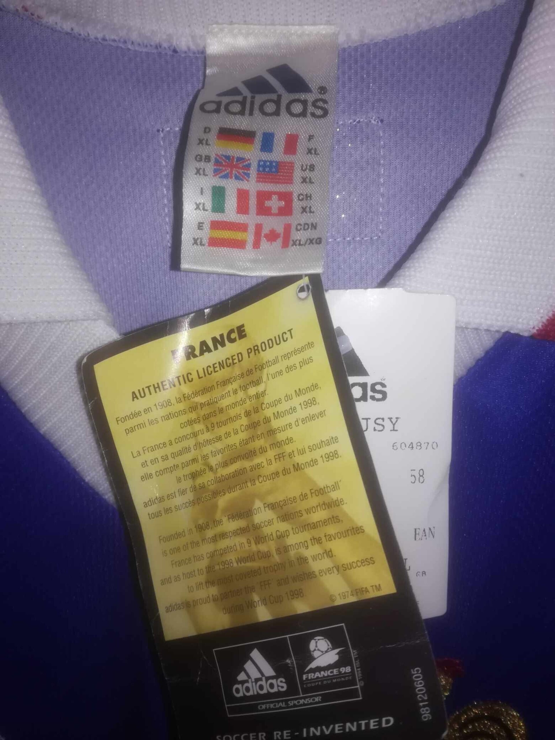 FRANCE 1998 World Cup BNWT XL - 3