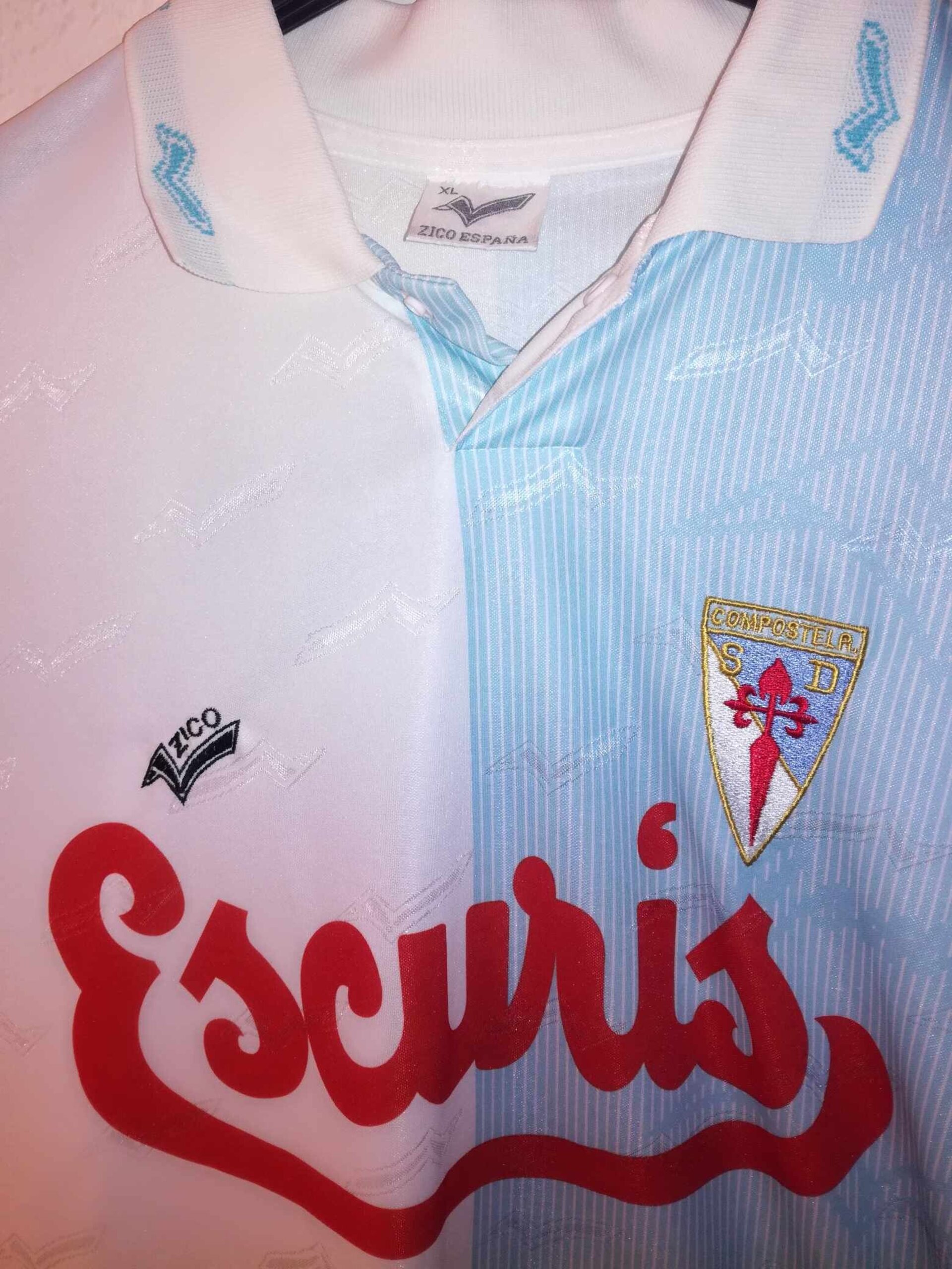 SD COMPOSTELA 1995-1996 Villena 2 Match Worn XL - 4